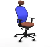 Fotele i krzesła biurowe - Krzesło Biurowe z Zagłówkiem Jorquera Piqueras y Crespo 1D036N1 Niebieski Brązowy - miniaturka - grafika 1