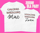 Gadżety dla niej i dla niego - zestaw koszulek dla pary, koszulki dla męża i żony - miniaturka - grafika 1