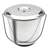 Miotły, szufle, mopy - Wiadro Ze Stali Nierdzewnej stalowe pokrywą 9 l - miniaturka - grafika 1