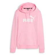 Bluzy damskie - BLUZA damska PUMA Ess Logo DRESOWA z KAPTUREM KANGURKA Różowa XS - miniaturka - grafika 1