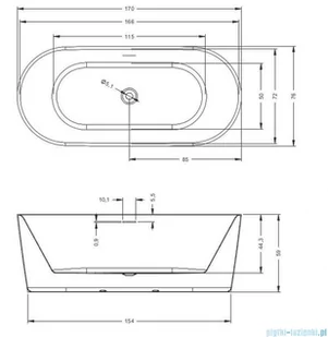 Riho Modesty wanna wolnostojąca Riho Fall napełnianie przez przelew z hydromasażem Sparkle Mood MATOWA170x76cm B090006105 - Wanny z hydromasażem Riho Modesty wanna wolnostojąca Riho Fall napełnianie przez przelew z hydromasażem Sparkle Mood MATOWA170x76cm B090006105 - Wanny z hydromasażem - miniaturka - grafika 2