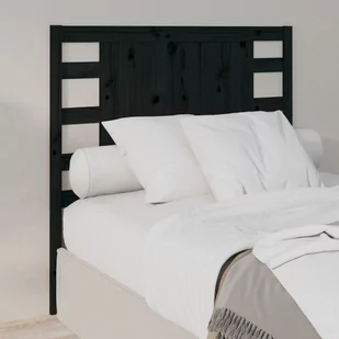 Lumarko Wezgłowie łóżka, czarne, 96x4x100 cm, lite drewno sosnowe - Inne meble do sypialni - miniaturka - grafika 1