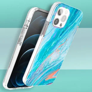 Kingxbar Watercolour Series kolorowe etui do iPhone 12 Pro Max różowo-zielony - Etui i futerały do telefonów - miniaturka - grafika 5