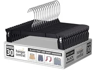Skarpetki dla dzieci - Hanger Central Oszczędność miejsca, 30 sztuk, wytrzymałe, wąskie plastikowe wieszaki na spodnie, prążkowane antypoślizgowe z klipsami zaciskowymi, obracany o 360 chromowany hak obrotowy, w kolorze - miniaturka - grafika 1