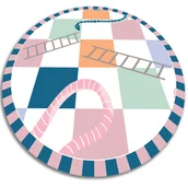 Dywany - Modny uniwersalny dywan okrągły winylowy drabina i węże fi80 cm - miniaturka - grafika 1