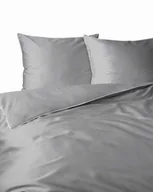 Pościel - Pościel satynowa 180x200 szara jasna z lamówką Mako Satin - miniaturka - grafika 1