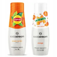 Syropy i koncentraty owocowe - 2x Syrop Sodastream Lipton Ice Tea Peach Brzoskwinia + Mirinda Zero Cukru - miniaturka - grafika 1