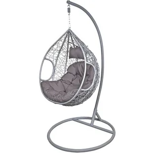 SASKA GARDEN Fotel bujany Cocoon roz.L z technoratanu szary, antracyt victoriasport-1018911-0 - Fotele i krzesła ogrodowe - miniaturka - grafika 1