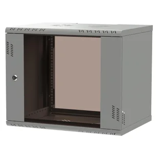 Szafa wisząca Professional 19" 9U, 450mm, drzwi szklane, szara - Szafy rack - miniaturka - grafika 1