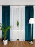 Zasłony - Zasłona welurowa - butelkowa zieleń, zasłona na taśmie, zasłona dekoracyjna - miniaturka - grafika 1