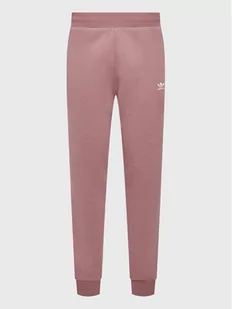 adidas Spodnie dresowe adicolor Essentials Trefoil HK0105 Różowy Slim Fit - Spodnie sportowe męskie - miniaturka - grafika 1