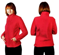 Bluzy damskie - Bluza Polarowa Damska Ciepła POLAR MAX02 XL czerwona - miniaturka - grafika 1