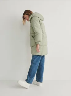 Reserved - Pikowany płaszcz - jasnozielony - Płaszcze damskie - miniaturka - grafika 1