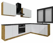 Meble kuchenne - Komplet narożnych szafek kuchennych 260 cm dąb artisan + szary T5-E29 - miniaturka - grafika 1