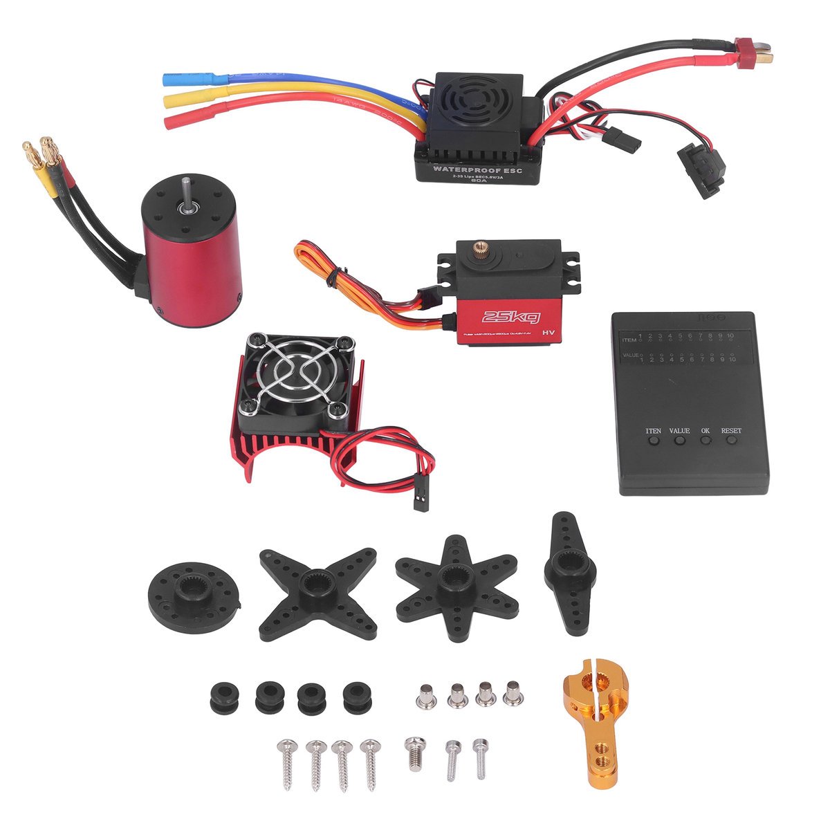 Silnik bezszczotkowy S3650 3100KV Combo 60A 25kg Serwo bezczujnikowy