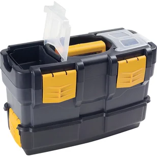 Plastikowe walizki na narzędzia z dodatkowym pojemnikiem 420x220x340 mm - Skrzynki i torby narzędziowe - miniaturka - grafika 1