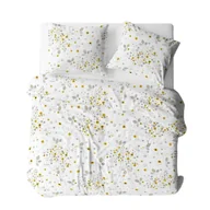 Pościel - Pościel z kory 160x200 biała wielokolorowa liście 1784N Bielawa KARO - miniaturka - grafika 1