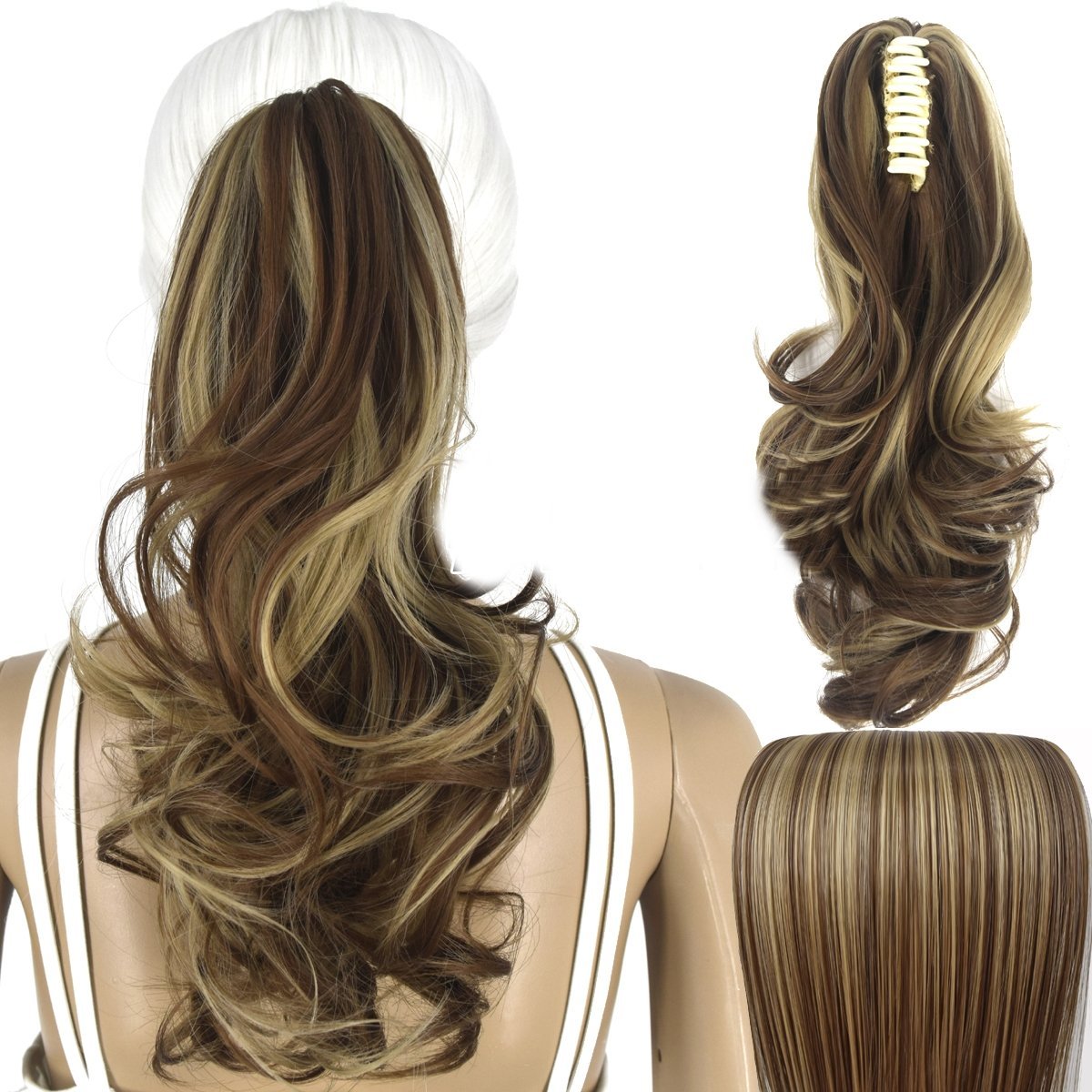 Włosy Syntetyczne Doczepiane Kucyk na Klipsie 35 cm Clip In Jak Naturalne