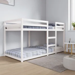 Łóżko piętrowe, białe, 90x200 cm, lite drewno sosnowe Lumarko! - Łóżka dla dzieci i młodzieży - miniaturka - grafika 1