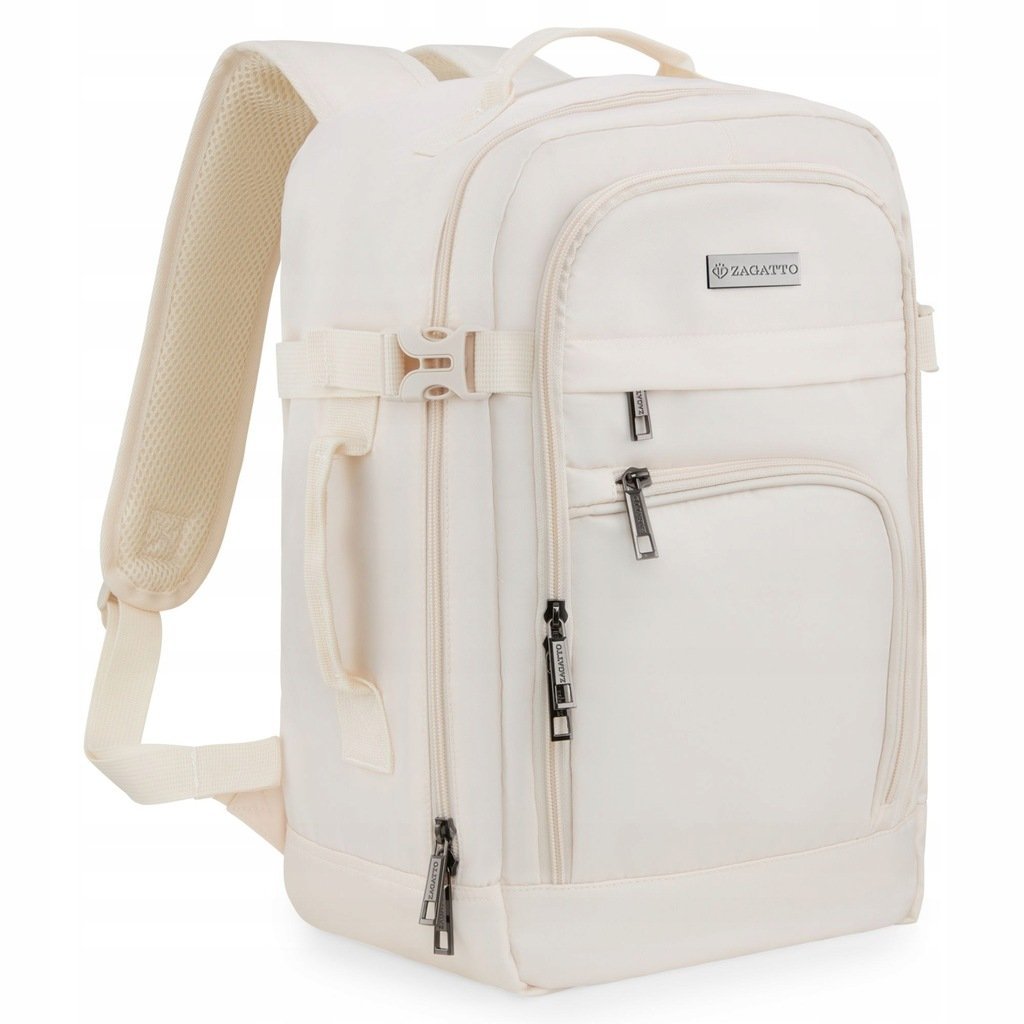 Plecak podróżny 40x20x25 do samolotu lekki bagaż podręczny beżowy Zagatto