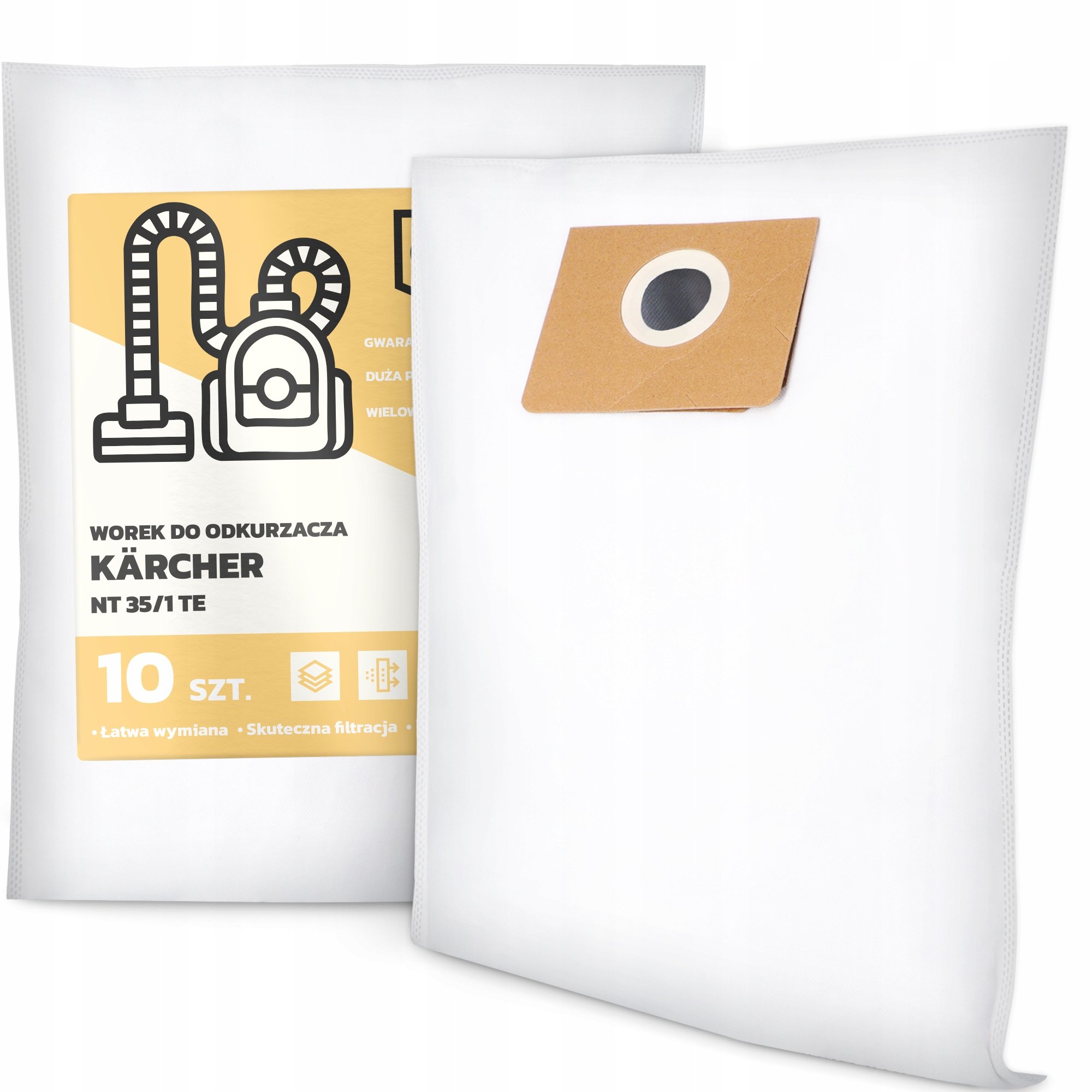 10x Worek do Odkurzacza Kärcher Nt 35/1 Te Flizelinowy Duży Torba Worki G9