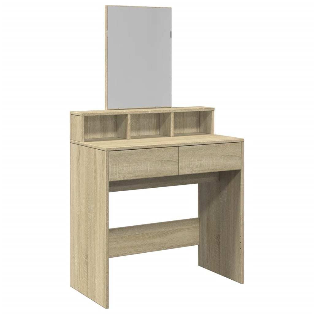 vidaXL Toaletka z lustrem dąb sonoma 80x41x144,5 cm