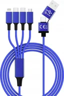 Kable USB - Kabel USB Smrter USB-A + USB-C - 2x USB-C + Lightning + microUSB 1.2 m Granatowy SMRTER_ELITE_C_NB - miniaturka - grafika 1