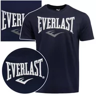 Koszulki męskie - Everlast Koszulka Męska T-shirt Bawełniana Granat Logo 290J86 Rozmiar L - miniaturka - grafika 1