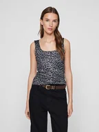 Koszulki i topy damskie - Vila Top w kolorze szaro-czarnym - miniaturka - grafika 1