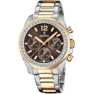 Zegarki damskie - Zegarek Damski Festina 20608/1 Fashion Trend Boyfriend z cyrkoniami - miniaturka - grafika 1