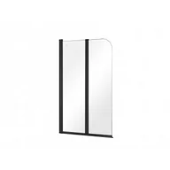 Parawany nawannowe - BESCO PNPB-2S PRIME BLACK NEW 2 parawan nawannowy 2-skrzydłowy przejrzyste szkło 90 x 140 - miniaturka - grafika 1