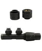 Zawory i kraniki - Zawór termostatyczny 50mm TWINS ciemny grafit strukturalny prawy Cu - miniaturka - grafika 1