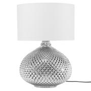 Lampy stojące - Beliani Lampka stołowa srebrna MADON - miniaturka - grafika 1