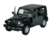 Samochody i pojazdy dla dzieci - WELLY 2007 JEEP WRANGLER RUBICON Z DACHEM CZARNY 1:34 39885 - miniaturka - grafika 1