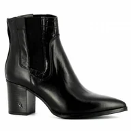 Botki damskie - Czarne skórzane sztyblety na obcasie CARINII - Carinii - miniaturka - grafika 1