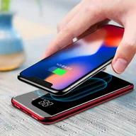 Ładowarki do telefonów - Baseus Bracket Wireless Charger power bank 8000 mAh bezprzewodowa ładowarka Qi czerwony (PPALL-EX09) - miniaturka - grafika 1