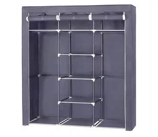 SONGMICS Songmics RYG12G szafa składana z tkaniny, wym.: 175 x 150 x 45 cm, kolor szary 777RYG12G - Wieszaki i stojaki - miniaturka - grafika 2