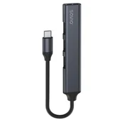 Kable - SAVIO HUB USB-C - 3 X USB-A 2.0, 1 X USB-A 3.0, SZARY, AK-71 - miniaturka - grafika 1
