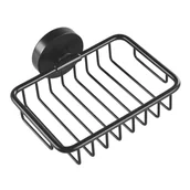 Mydelniczki i dozowniki mydła - Czarna mosiężna mydelniczka ścienna Sapho X-Round - miniaturka - grafika 1