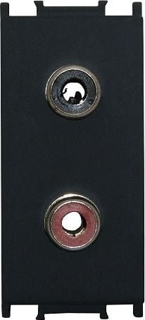 TEM Gniazdo audio głośnikowe 2xRCA 1M Modul czarny bez ramki KM22SB-B TEM do PD12 0980