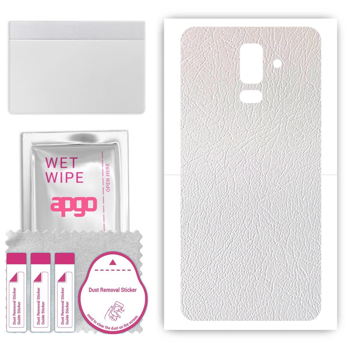 Folia naklejka skórka strukturalna na TYŁ do Samsung Galaxy J8 - Skóra Biała - apgo SKINS
