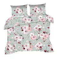 Pościel - Pościel 160x200 kwiaty szara różowa Classic - miniaturka - grafika 1