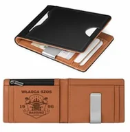 Portfele - Smart portfel skórzany z grawerem w kolorze czarno-brązowym dla motocyklisty fana motoryzacji na urodziny - miniaturka - grafika 1