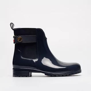 Kalosze damskie - TOMMY HILFIGER ANKLE RAINBOOT WITH METAL DETAIL - Tommy Hilfiger - grafika 1