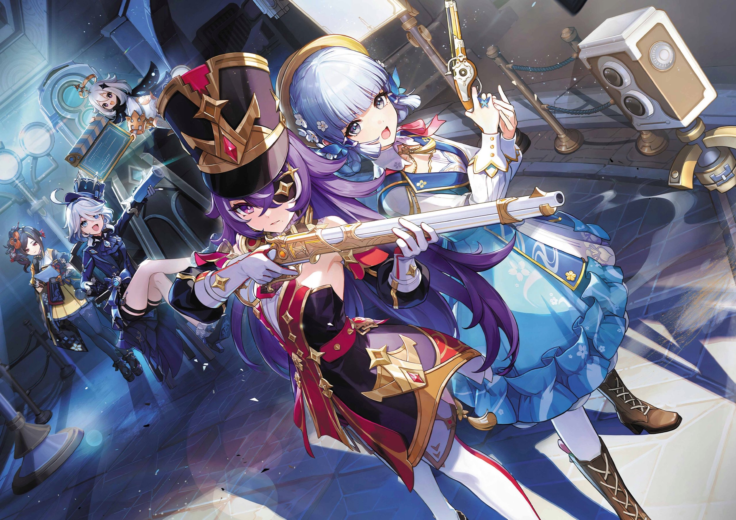 Plakat A3 Genshin Impact Anime Gra Ayaka Kamisato Chevreuse Furina Chiori