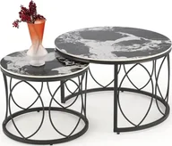 Ławy i stoliki kawowe - Zestaw 2 stolików ALEXANDRA czarny marmur/czarny HALMAR - miniaturka - grafika 1