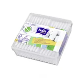 Waciki, płatki i patyczki kosmetyczne - BELLA COTTON PAPIEROWE PATYCZKI HIGIENICZNE PUDEŁKO KWADRATOWE 100 SZTUK - miniaturka - grafika 1