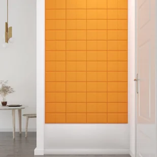 Panele ścienne, 12 szt., żółte, 30x15 cm, tkanina, 0,54 m² - Panele ścienne i boazeria - miniaturka - grafika 7