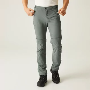 Spodnie męskie - Regatta Męskie Spodnie z Odpinanymi Nogawkami Mountain Zip Off Zielony, Rozmiar: 36 - grafika 1