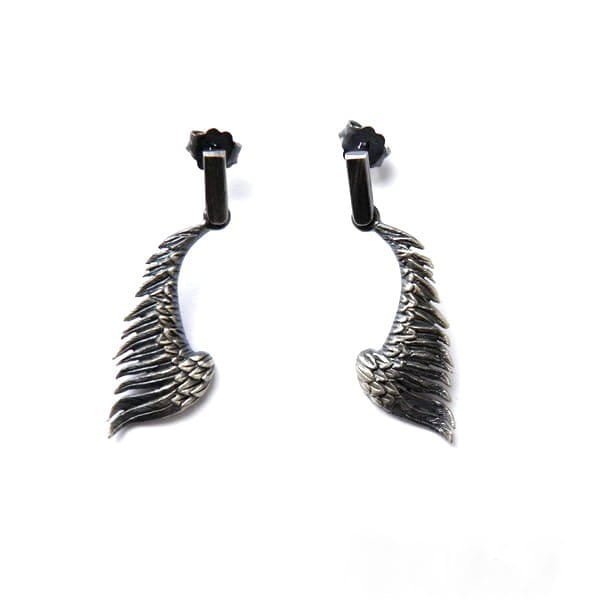 Kolczyki na sztyftach - Czarne skrzydła